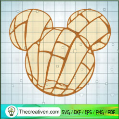 Mickey Mouse Pan Dulce Concha SVG, Mickey Head SVG, Disney Mickey SVG