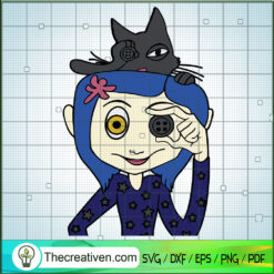 Coraline And Cat SVG, Halloween SVG, Horror Movie SVG
