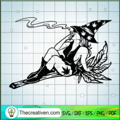 Cannabis Witch SVG Cut File for Cricut & Silhouette