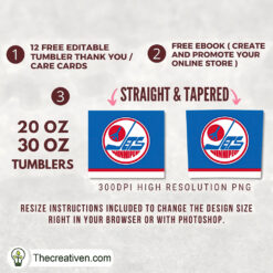 Alternative view of Winnipeg Jets Skinny Tumbler Wrap – Digital Download