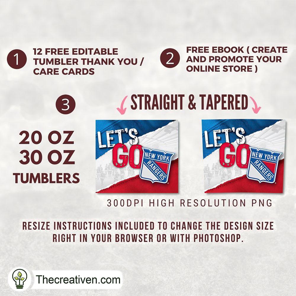 New York Rangers Skinny Tumbler Wrap – Digital Download 2 New York Rangers Skinny Tumbler Wrap – Digital Download - Image 2