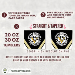 Pittsburgh Penguins Skinny Tumbler Wrap – Digital Download - Image 2