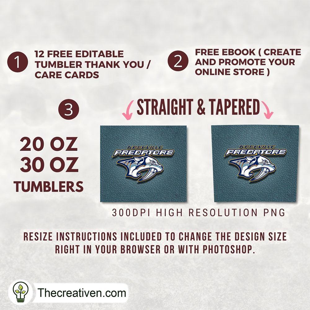 Nashville Predators Skinny Tumbler Wrap – Digital Download 2 Nashville Predators Skinny Tumbler Wrap – Digital Download - Image 2
