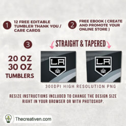 Alternative view of Los Angeles Kings Skinny Tumbler Wrap – Digital Download