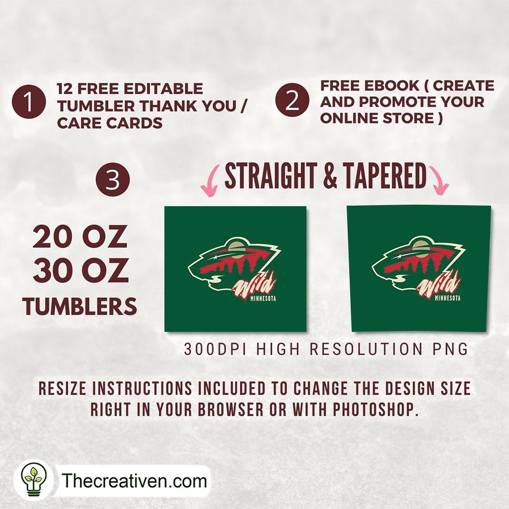Minnesota Wild Skinny Tumbler Wrap – Digital Download 2 Minnesota Wild Skinny Tumbler Wrap – Digital Download - Image 2