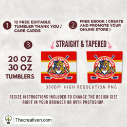 Alternative view of Florida Panthers Skinny Tumbler Wrap – Digital Download