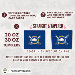 Alternative view of Buffalo Sabres Skinny Tumbler Wrap – Digital Download