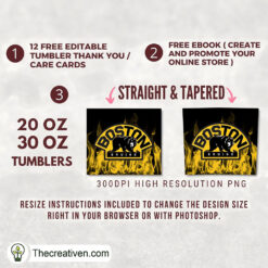 Alternative view of Boston Bruins Skinny Tumbler Wrap – Digital Download