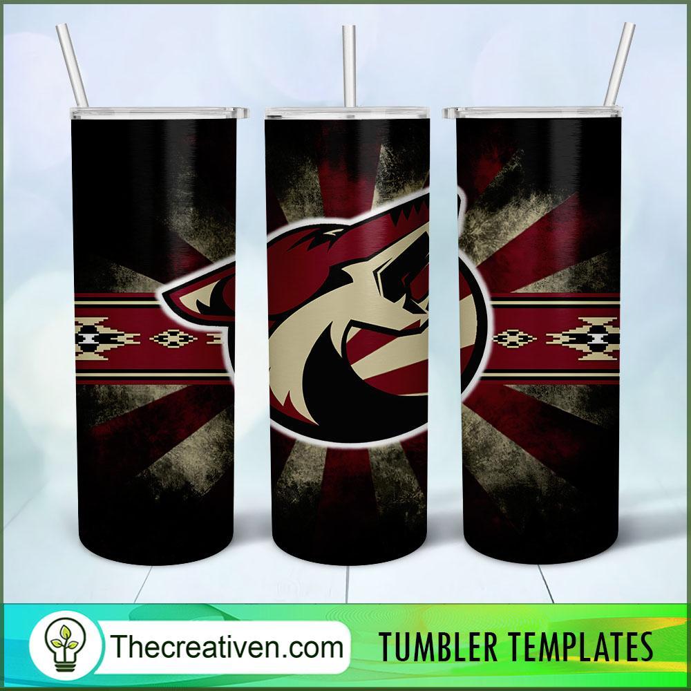 Arizona Coyotes Skinny, 20oz Skinny Straight, NHL Full Tumbler Wrap, PNG Digital File 1 Arizona Coyotes copy
