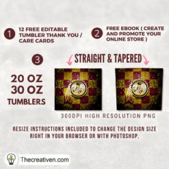Alternative view of Washington Football Team Skinny Tumbler Wrap – Digital Download