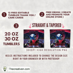 Alternative view of New York Giants Skinny Tumbler Wrap – Digital Download