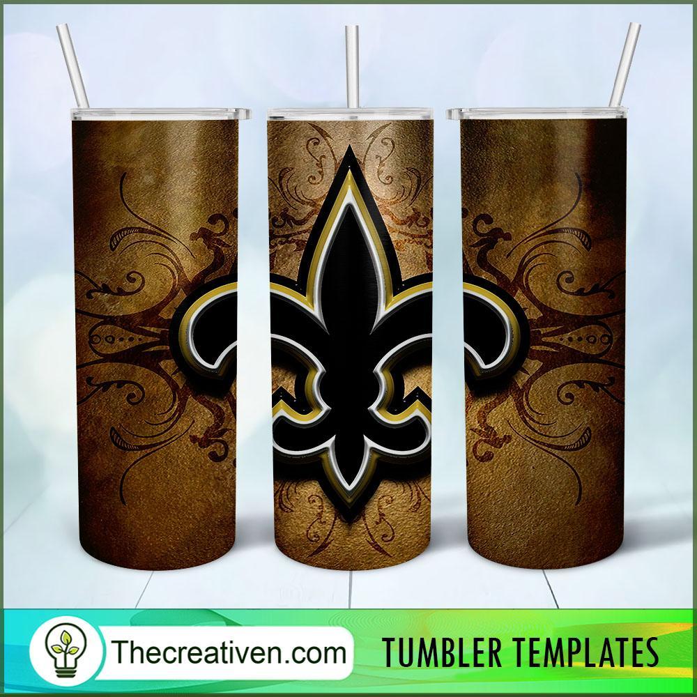 New Orleans Saints Skinny, 20oz Skinny Straight, NFL Full Tumbler Wrap, PNG Digital File 1 New Orleans Saints copy