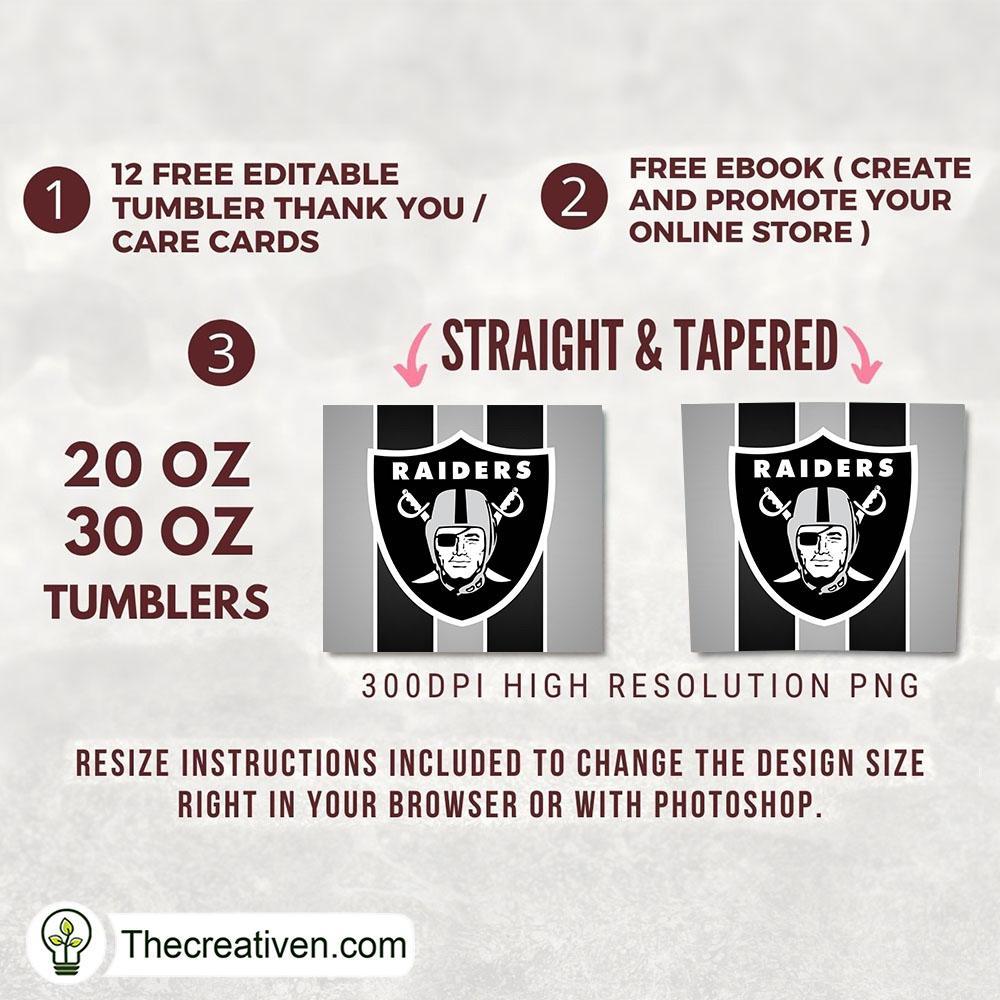 Las Vegas Raiders Skinny Tumbler Wrap – Digital Download 2 Las Vegas Raiders Skinny Tumbler Wrap – Digital Download - Image 2