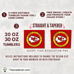 Alternative view of Kansas City Chiefs Skinny Tumbler Wrap – Digital Download