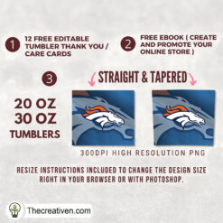 Alternative view of Denver Broncos Skinny Tumbler Wrap – Digital Download