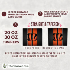 Alternative view of Cincinnati Bengals Skinny Tumbler Wrap – Digital Download