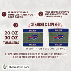 Alternative view of Buffalo Bills Skinny Tumbler Wrap – Digital Download