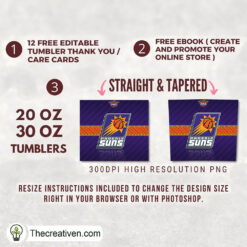 Alternative view of Phoenix Suns Skinny Tumbler Wrap – Digital Download