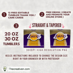 Alternative view of Lakers Skinny Tumbler Wrap – Digital Download