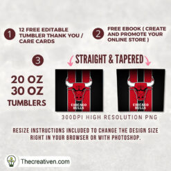 Alternative view of Chicago Bulls Skinny Tumbler Wrap – Digital Download
