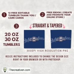 Alternative view of Milwaukee Brewers Skinny Tumbler Wrap – Digital Download