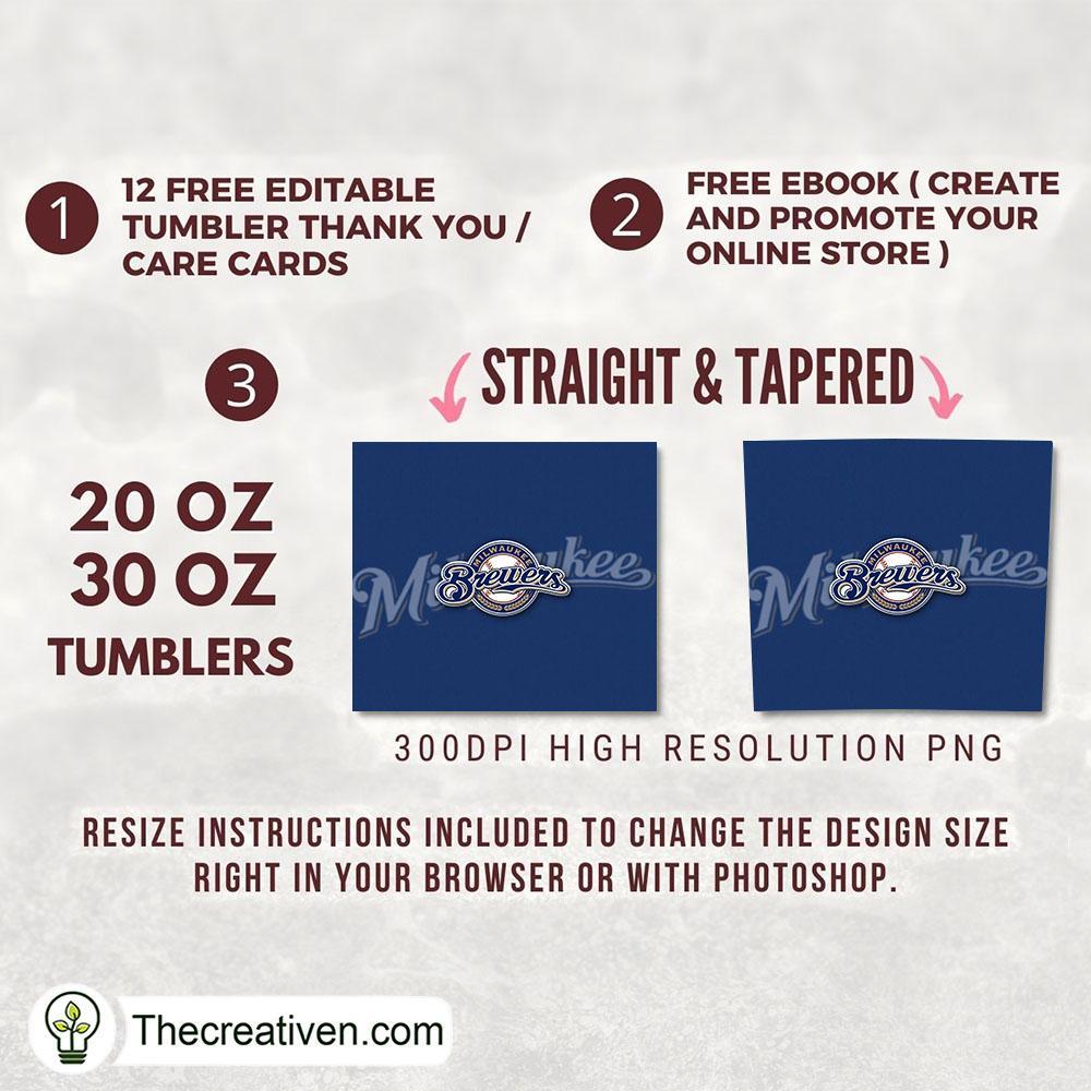Milwaukee Brewers Skinny Tumbler Wrap – Digital Download 2 Milwaukee Brewers Skinny Tumbler Wrap – Digital Download - Image 2