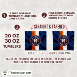 Alternative view of Houston Astros Skinny Tumbler Wrap – Digital Download
