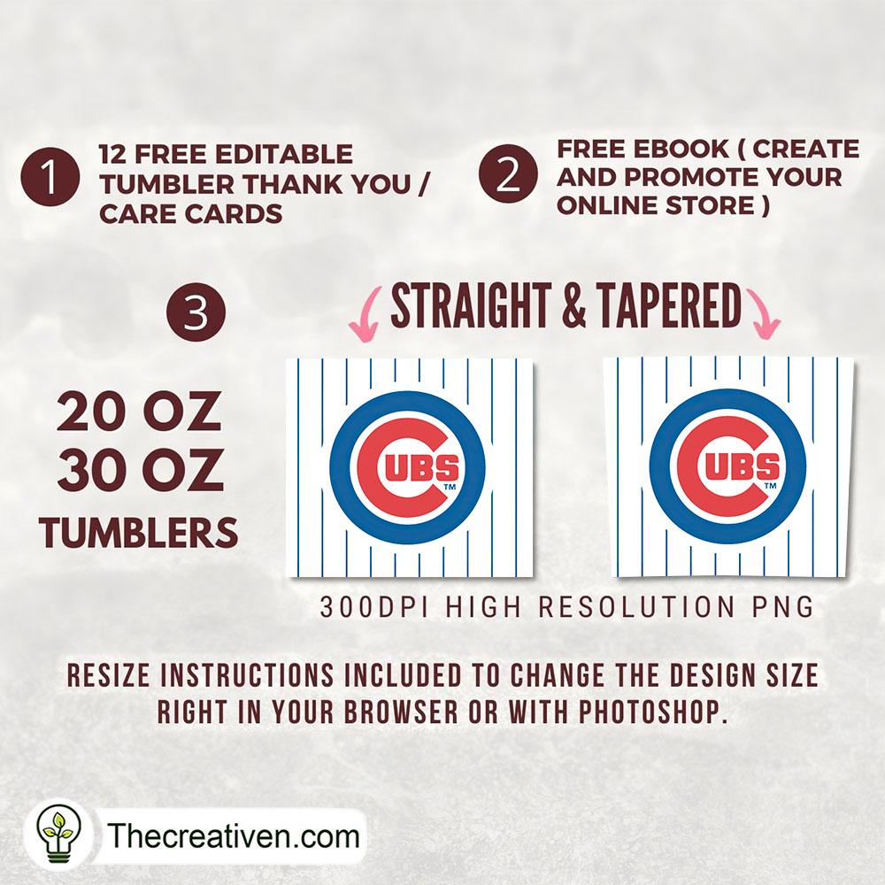 Chicago Cubs Skinny Tumbler Wrap – Digital Download 2 Chicago Cubs Skinny Tumbler Wrap – Digital Download - Image 2