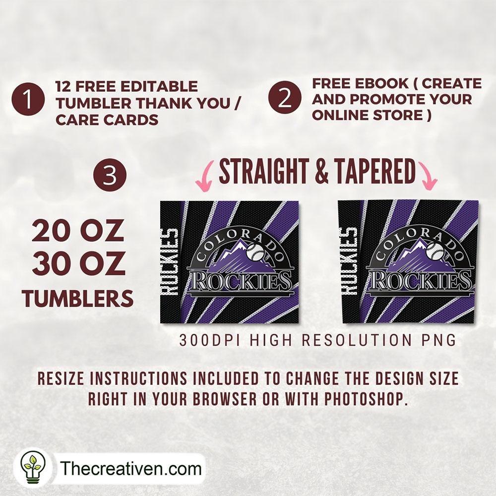 Colorado Rockies Skinny Tumbler Wrap – Digital Download 2 Colorado Rockies Skinny Tumbler Wrap – Digital Download - Image 2