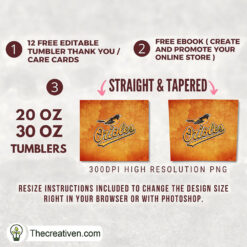 Alternative view of Baltimore Orioles Skinny Tumbler Wrap – Digital Download
