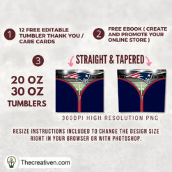 Alternative view of Patriots Zipper Skinny Tumbler Wrap – Digital Download