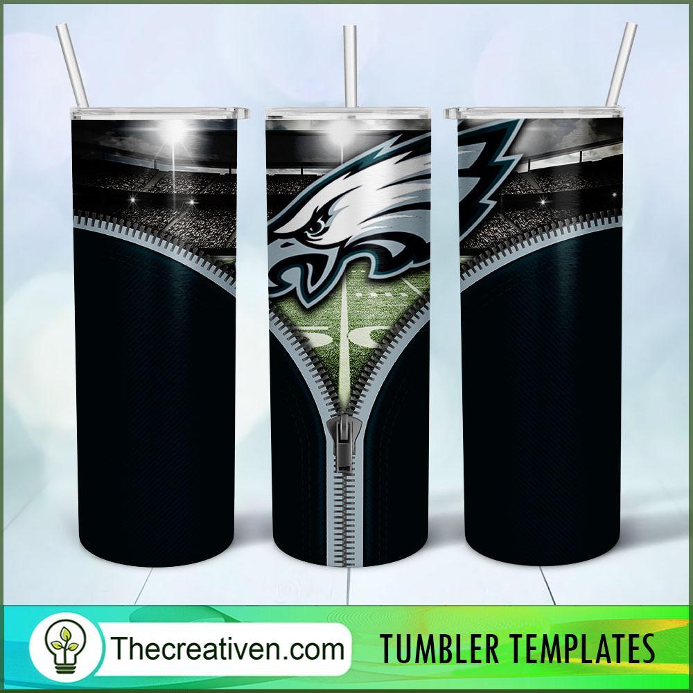 Philadelphia Eagles Zipper Skinny, 20oz Skinny Straight, NFL Full Tumbler Wrap, PNG Digital File 1 Philadelphia Eagles Zipper copy