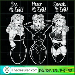 Sexy Girls See No Evil Hear  SVG Cut File for Cricut