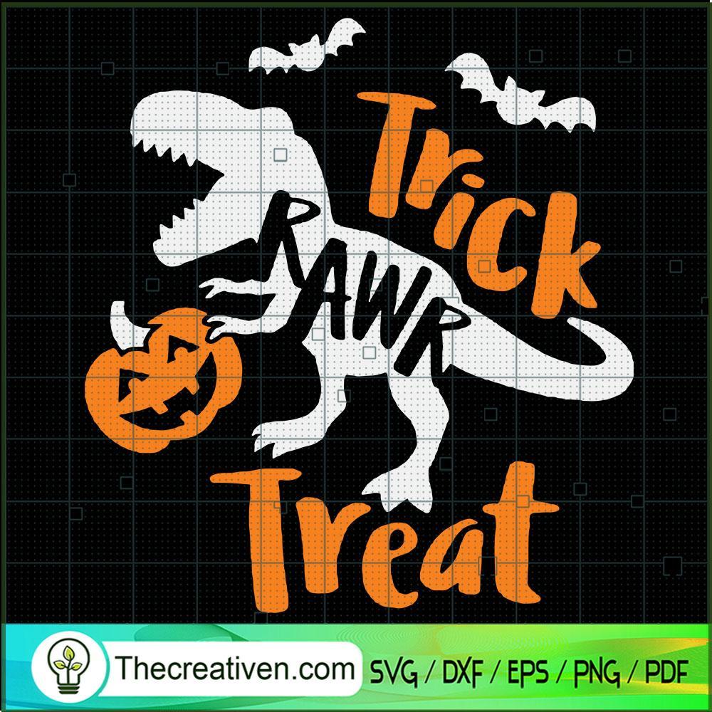 Trick Rawr Treat SVG Cut File for Cricut & Silhouette Design 46036 1 Trick Rawr Treat SVG Cut File for Cricut & Silhouette Design 46036