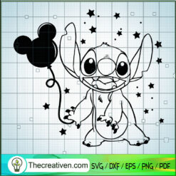 Stitch With A Balloon Disney SVG, Stitch SVG, Disney SVG