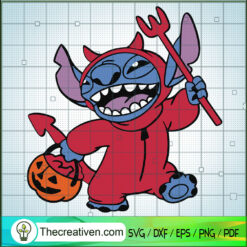 Stitch Satan Halloween SVG Cut File for Cricut & Silhouette