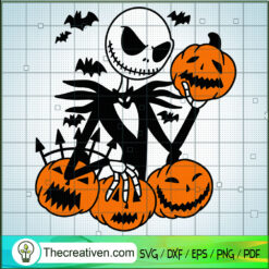 Skellington Halloween Pumpkin SVG Cut File for Cricut & Silhouette