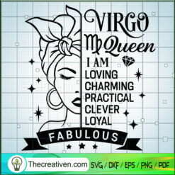 Queen Virgo SVG, Virgo SVG, Queen Birthday SVG