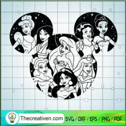 Princess Disneyland Ears SVG, Disney Mickey SVG, Disney Princess SVG