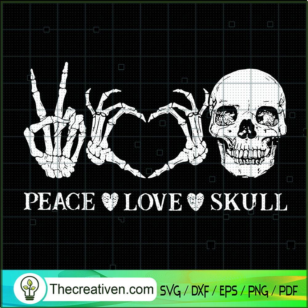 Peace Love Skull SVG, Halloween SVG, Scary SVG 1 Peace Love Skull SVG, Halloween SVG, Scary SVG