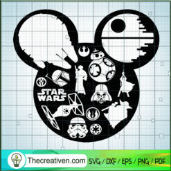 Mickey Head Starwars SVG Cut File for Cricut & Silhouette