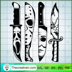 Horror Movie Characters In Knives SVG Cut File for Cricut & Silhouette