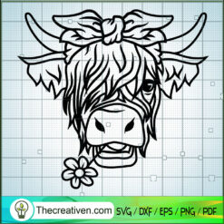 Highland Cow Bandana SVG, Cow SVG, Animals SVG
