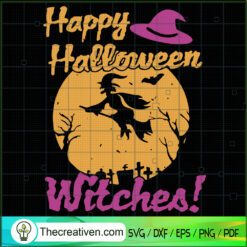 Happy Halloween Witches SVG Cut File for Cricut & Silh Design 45315