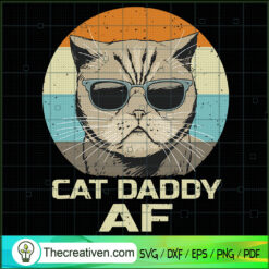Vintage Retro Cat SVG, Cat Daddy SVG, Fathers Day SVG