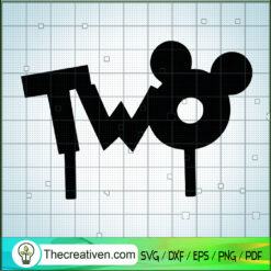 Two Mickey Head SVG, Mickey Candle Birthday SVG, Disney Mickey SVG