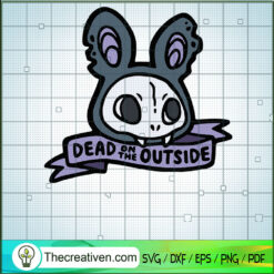 Rabbit Skull Dead On SVG, The Outside Fang Rabbit SVG, Halloween SVG