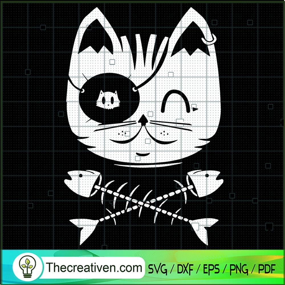 Pirate Cat Pierced Fish Bone Logo SVG, Cat SVG, Pet Lover SVG 1 Pirate Cat Pierced Fish Bone Logo SVG, Cat SVG, Pet Lover SVG
