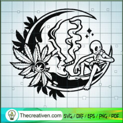 Smoking Weed Moon SVG, Smoking SVG, Weed SVG