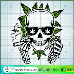 Skull Smoking Joint SVG, Smoking SVG, Skull SVG